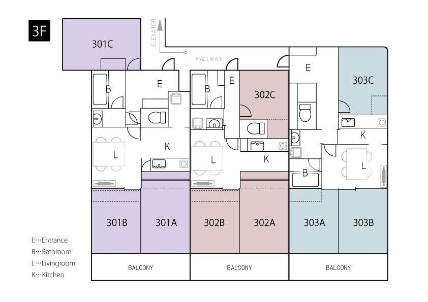 3F（301・302・303）